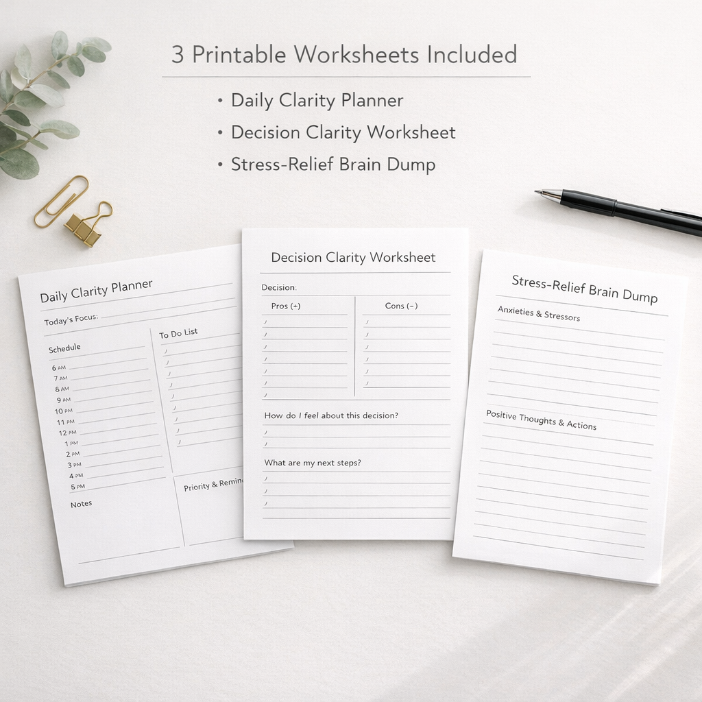 Daily Clarity Planner Printable (Stress Relief & Focus Toolkit)